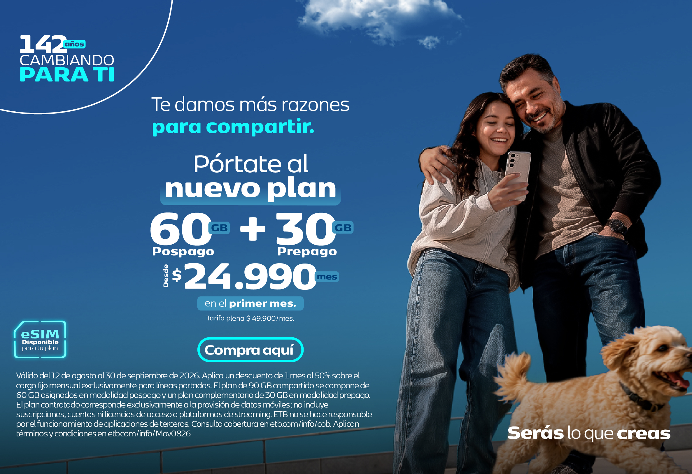 Plan Móvil Móvil 60+30 desde $24.990/mes