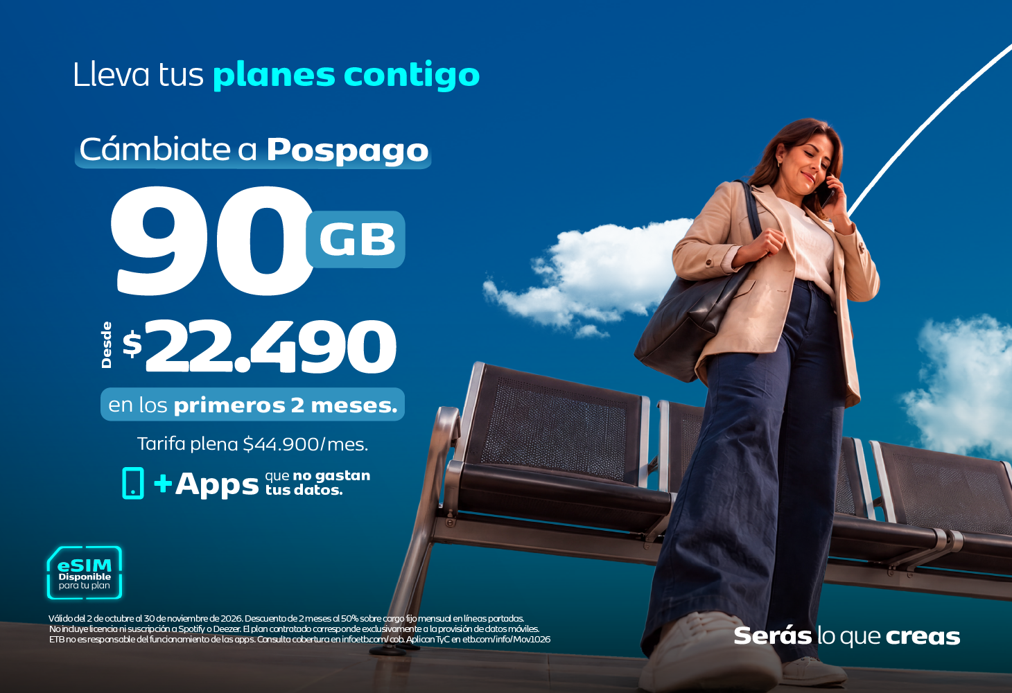 Plan Móvil Móvil 90GB desde $22.490/mes