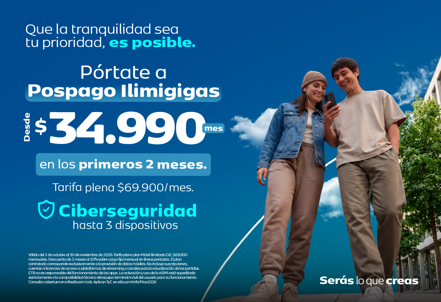 Plan Móvil Móvil Ilimigigas desde $34.990/mes