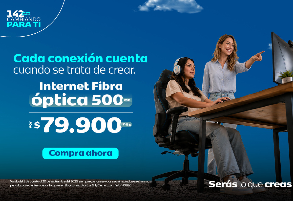 Plan Fibra óptica 500Mb desde $79.900/mes