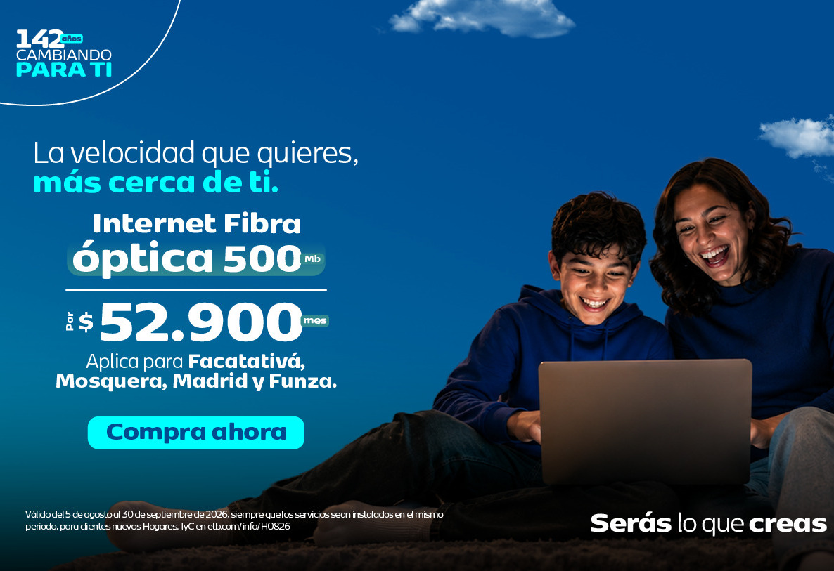 Plan Fibra óptica 500Mb desde $52.900/mes